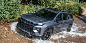 2026 Grey Chevrolet Traverse crossing water
