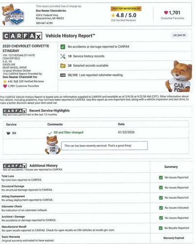 2020 Chevrolet Corvette Stingray 3LT