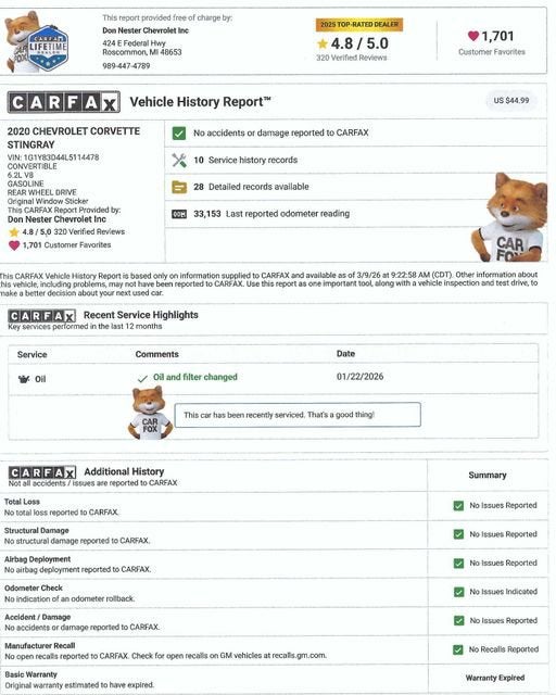 2020 Chevrolet Corvette Stingray 3LT