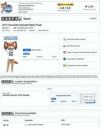 2019 Chevrolet Colorado 2WD Work Truck