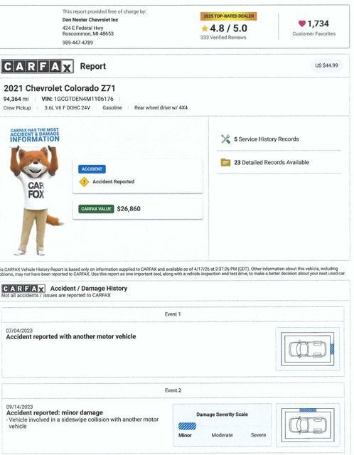 2021 Chevrolet Colorado Z71