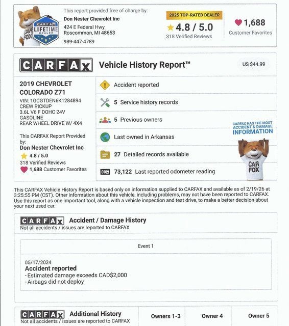 2019 Chevrolet Colorado 4WD Z71