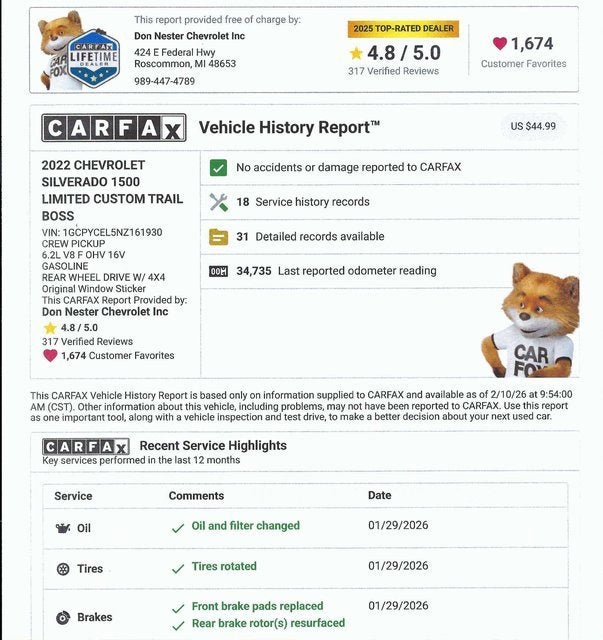 2022 Chevrolet Silverado 1500 LTD Custom Trail Boss