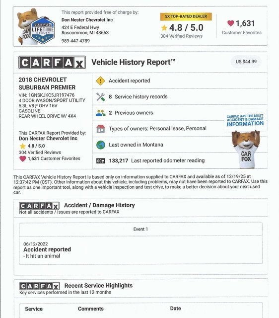 2018 Chevrolet Suburban Premier