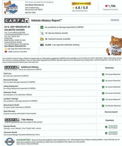 2018 Jeep Wrangler JK Unlimited Sahara