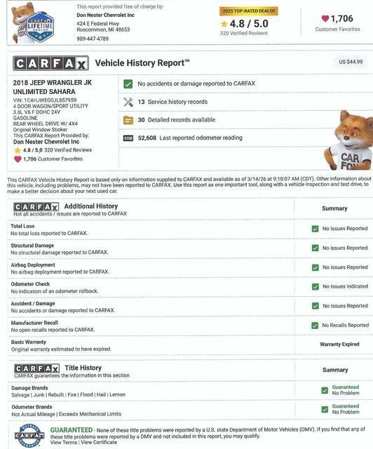 2018 Jeep Wrangler JK Unlimited Sahara