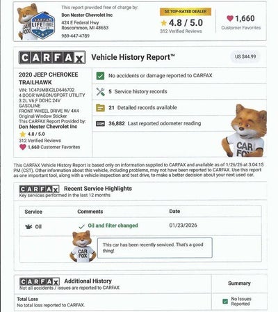 2020 Jeep Cherokee Trailhawk