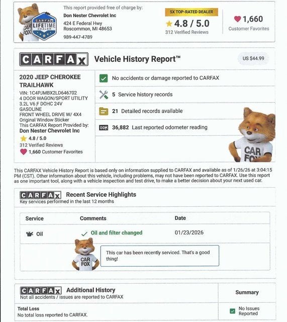 2020 Jeep Cherokee Trailhawk