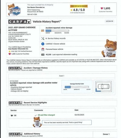 2022 Jeep Grand Cherokee Altitude 4x4