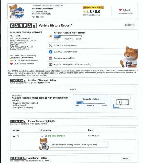 2022 Jeep Grand Cherokee Altitude 4x4