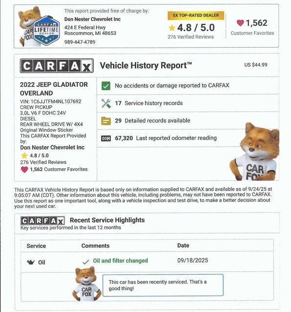 2022 Jeep Gladiator Overland