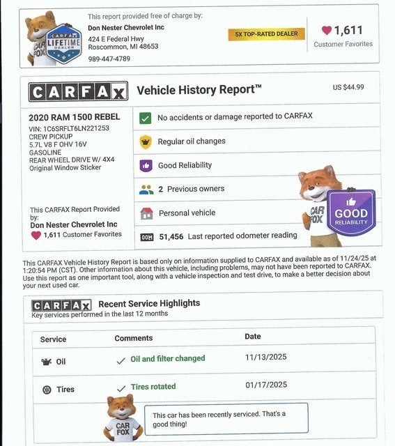 2020 RAM 1500 Rebel Crew Cab 4x4 5'7" Box