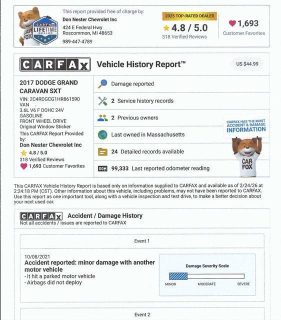 2017 Dodge Grand Caravan SXT