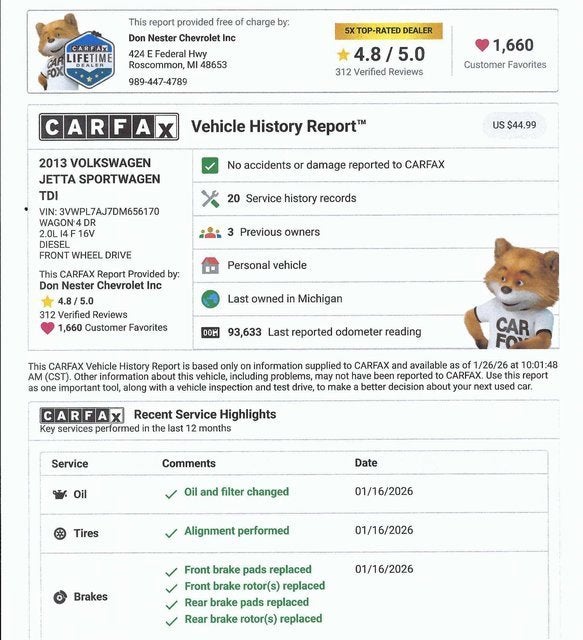 2013 Volkswagen Jetta SportWagen 2.0L TDI