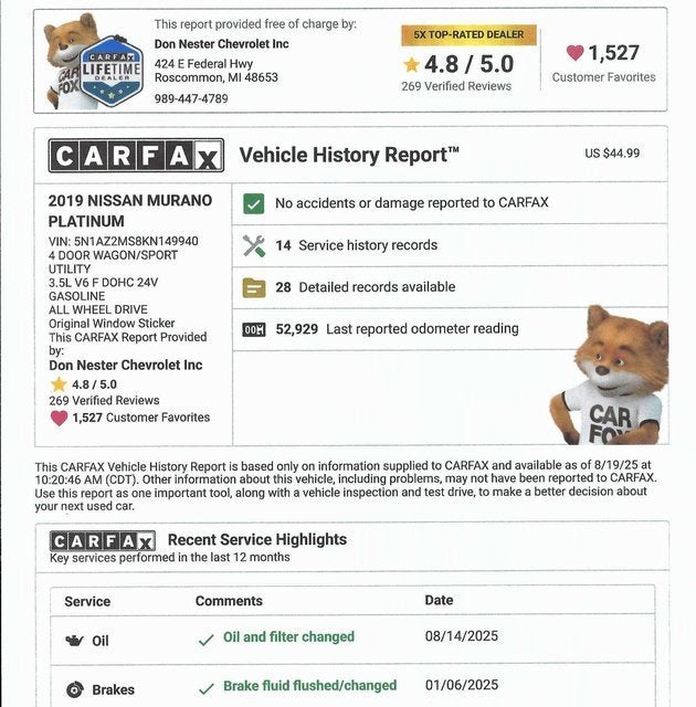 2019 Nissan Murano S