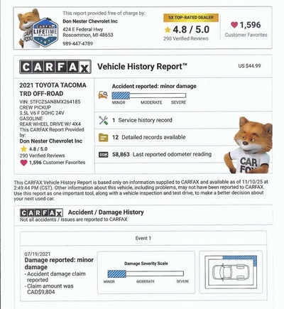 2021 Toyota Tacoma 4WD SR