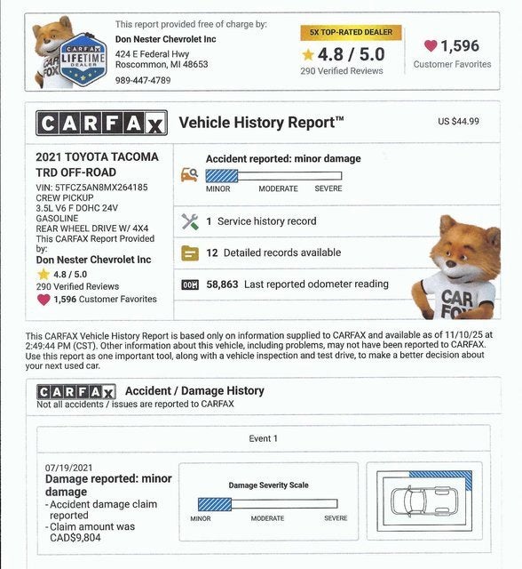 2021 Toyota Tacoma 4WD SR