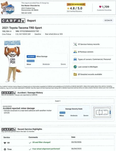 2021 Toyota Tacoma 4WD TRD Sport